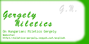 gergely miletics business card